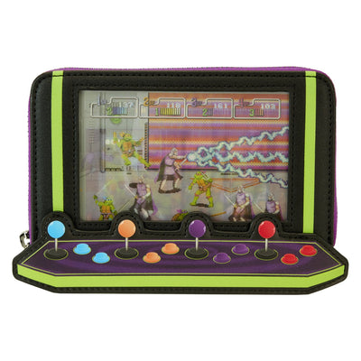 Loungefly Nickelodeon TMNT 40th Anniversary Vintage Arcade Zip-Around Wallet - Front