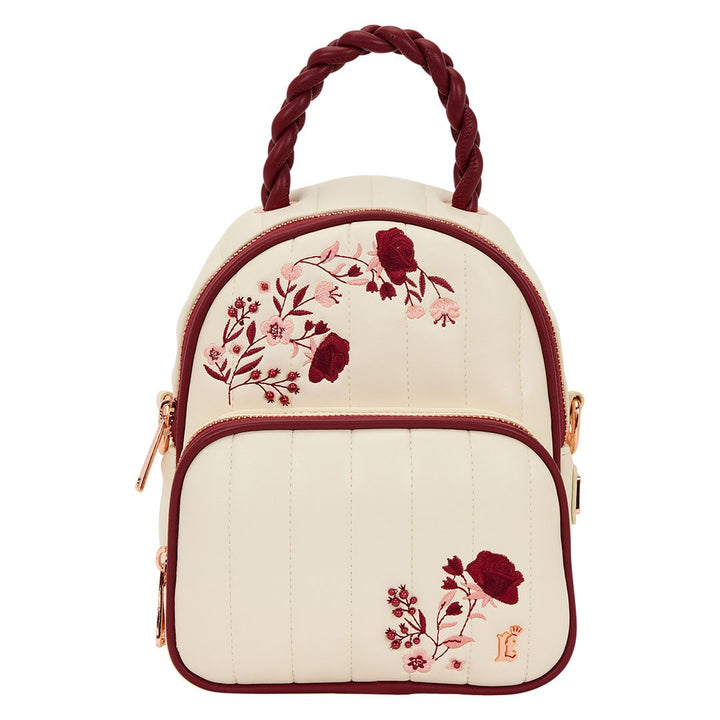 Loungefly Cream &amp; Red Floral Sling Bag