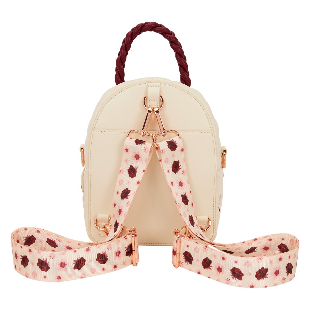 Loungefly Cream &amp; Red Floral Sling Bag