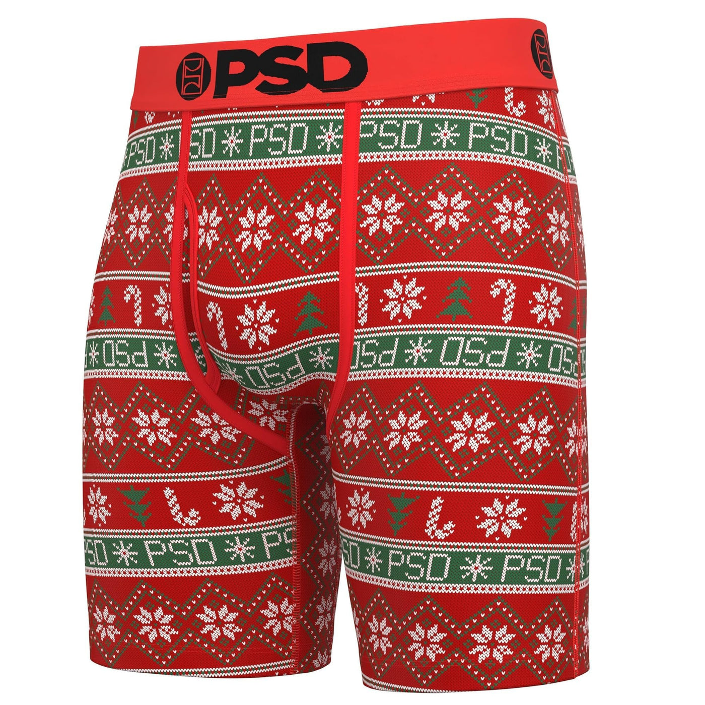 PSD Underwear Men's Xmas Modal Boxer Brief 3-Pack Box - Red