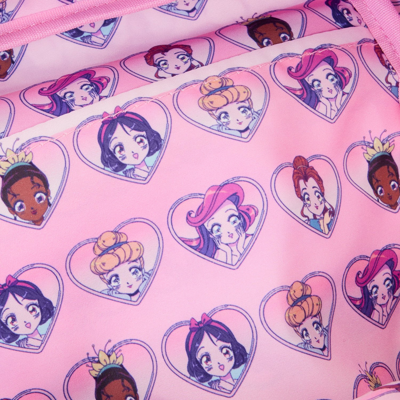 Loungefly Disney Princess Manga Style Allover Print Nylon Mini Backpack - Interior Lining