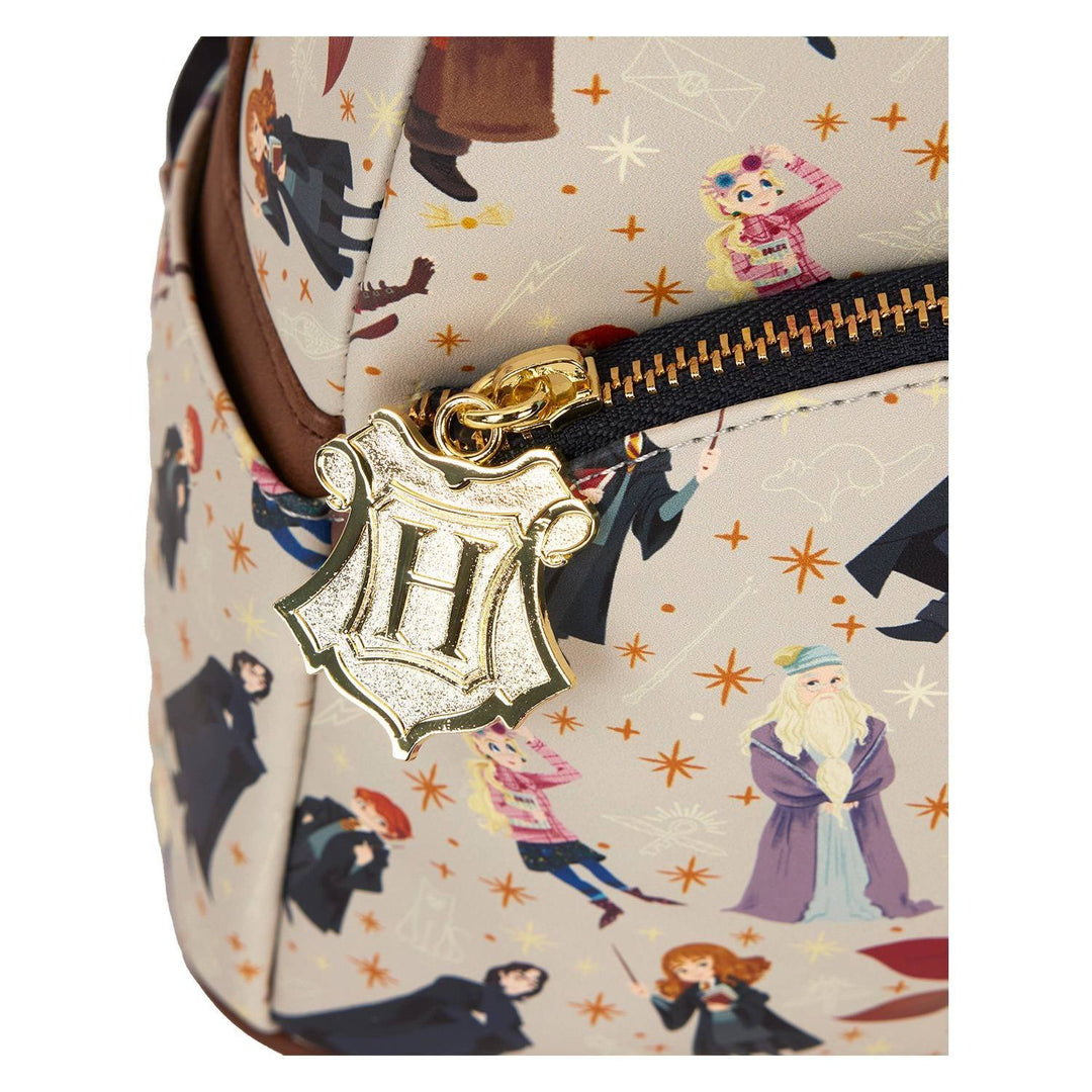 Loungefly Warner Brothers Harry Potter Hogwarts All-Over Print Mini Backpack