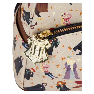 Loungefly Warner Brothers Harry Potter Hogwarts All-Over Print Mini Backpack
