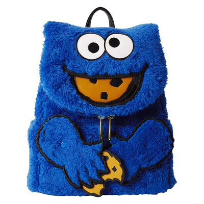 Loungefly Sesame Street Cookie Monster Plush Cosplay Mini Backpack With Coin Bag