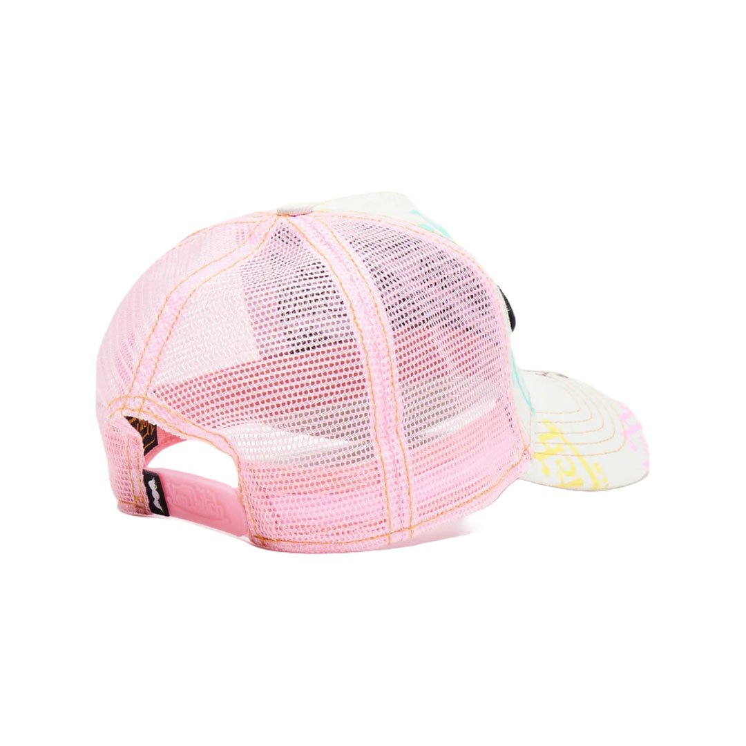 Von Dutch Light Denim Pink Logo Trucker Hat
