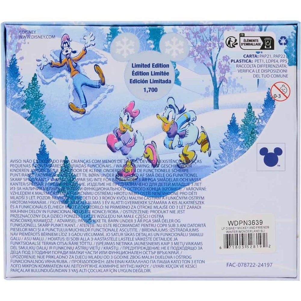 Loungefly Disney Mickey And Friends Winter Wonderland Sliding 3" Collector Box Pin