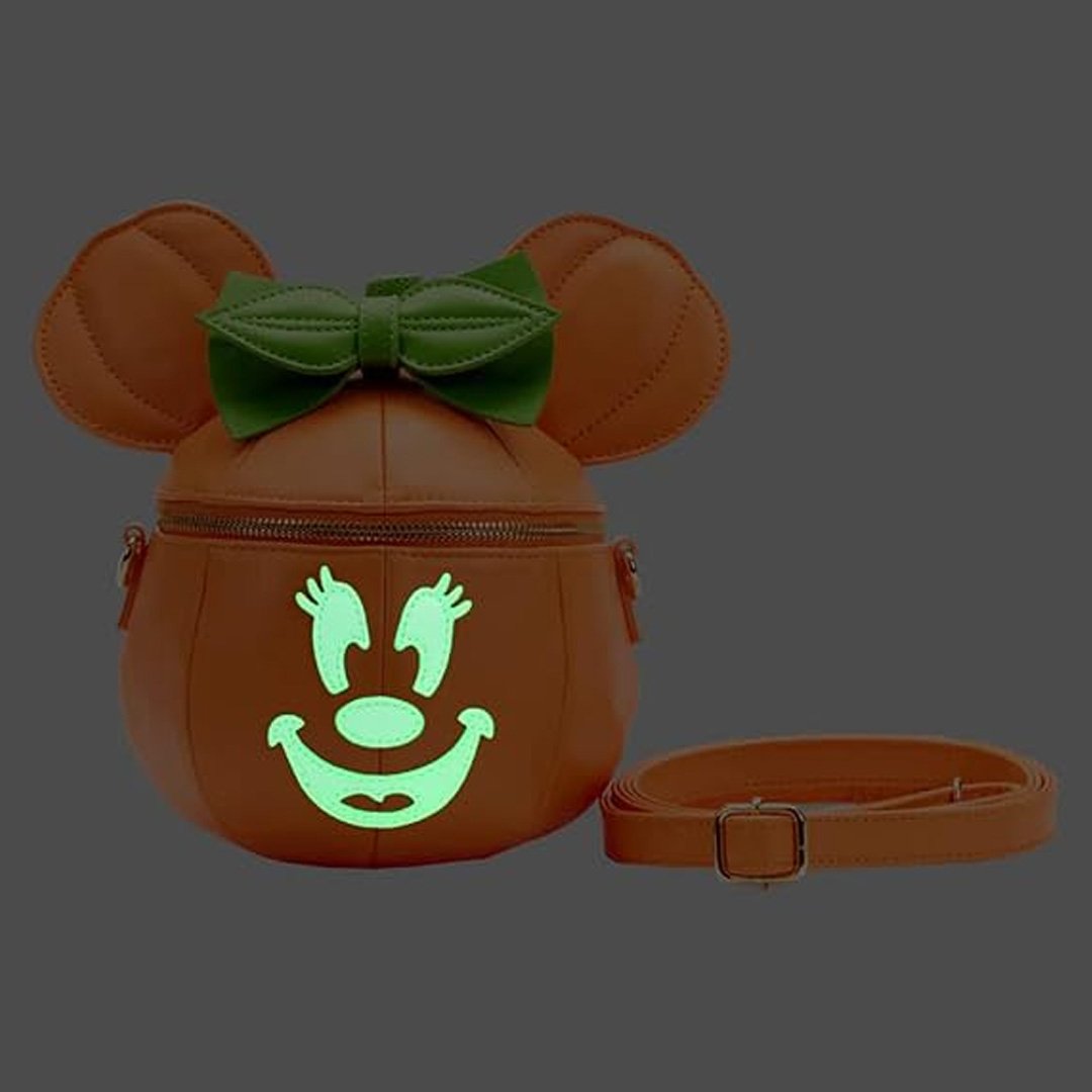 Loungefly Disney Glow Face Pumpkin Minnie Figural Crossbody