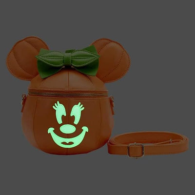 Loungefly Disney Glow Face Pumpkin Minnie Figural Crossbody