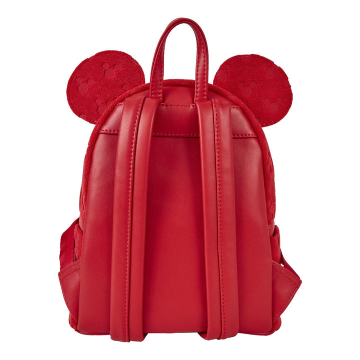 Loungefly Disney Mickey Mouse All-Over Print Plush Burnout Mini Backpack