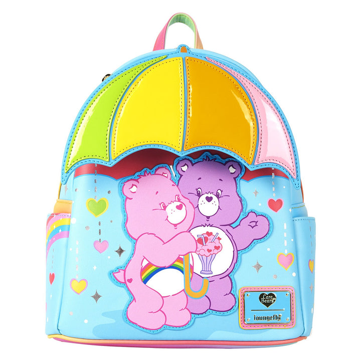 Loungefly Care Bears Cheer Bear &amp; Share Bear Rainbow Umbrella Mini Backpack