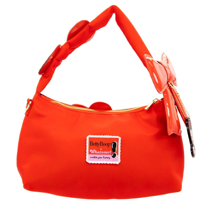 Whatever Makes You Happy Betty Boop Padded Nylon Baguette with Webbing Strap