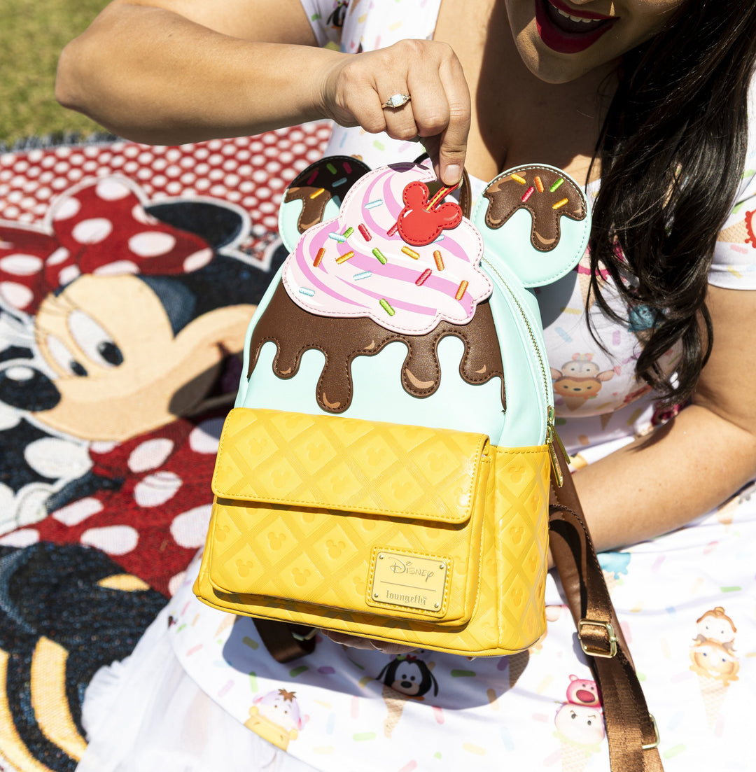 Loungefly Disney Mickey &amp; Minnie Sweets Ice Cream Mini Backpack