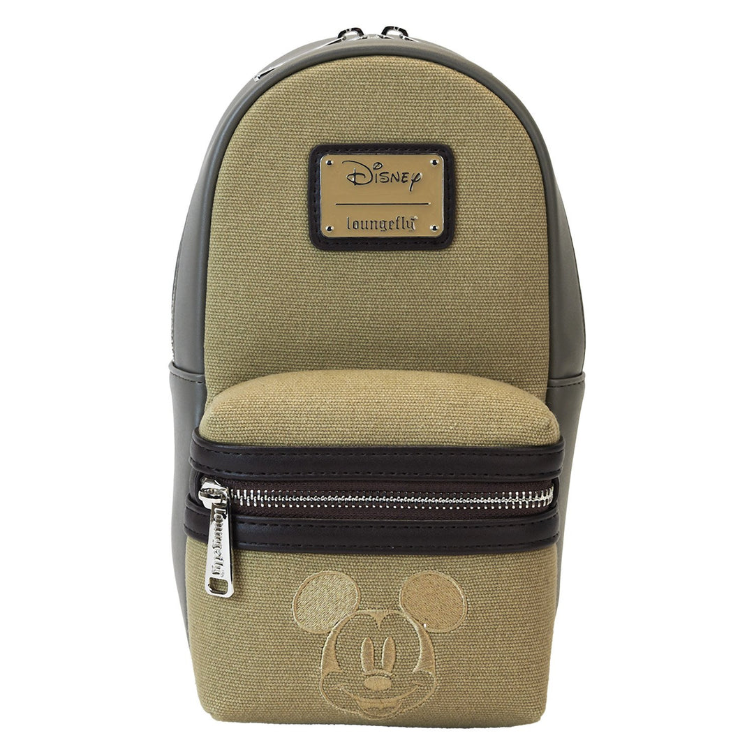 Loungefly Disney Mickey &amp; Friends Canvas Drink Holder Crossbody Bag