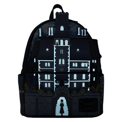 Loungefly MGM Wednesday Nevermore Academy Castle Glow Mini Backpack