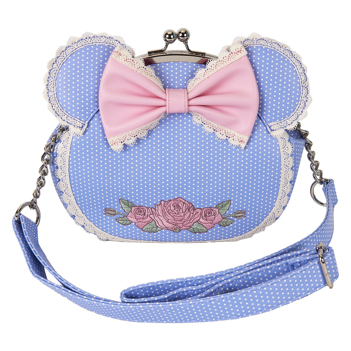 Loungefly Disney Minnie Floral and Lace Kisslock Crossbody Bag