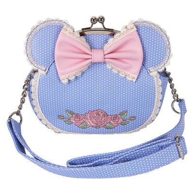 Loungefly Disney Minnie Floral and Lace Kisslock Crossbody Bag