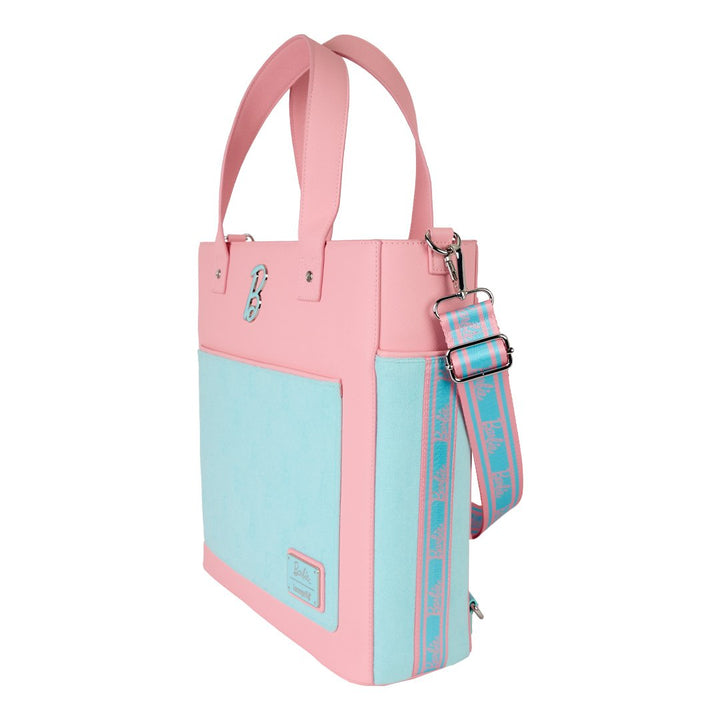 Loungefly Mattel Classic Barbie Terry Cloth Convertible Backpack &amp; Tote Crossbody Bag