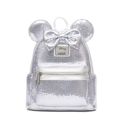 Loungefly Disney Minnie Mouse Platinum Sequin Mini Backpack - 707 Street Exclusive
