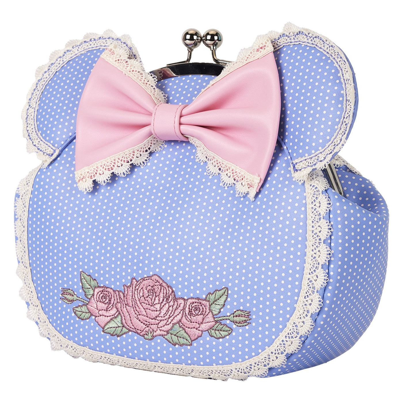 Loungefly Disney Minnie Floral and Lace Kisslock Crossbody Bag