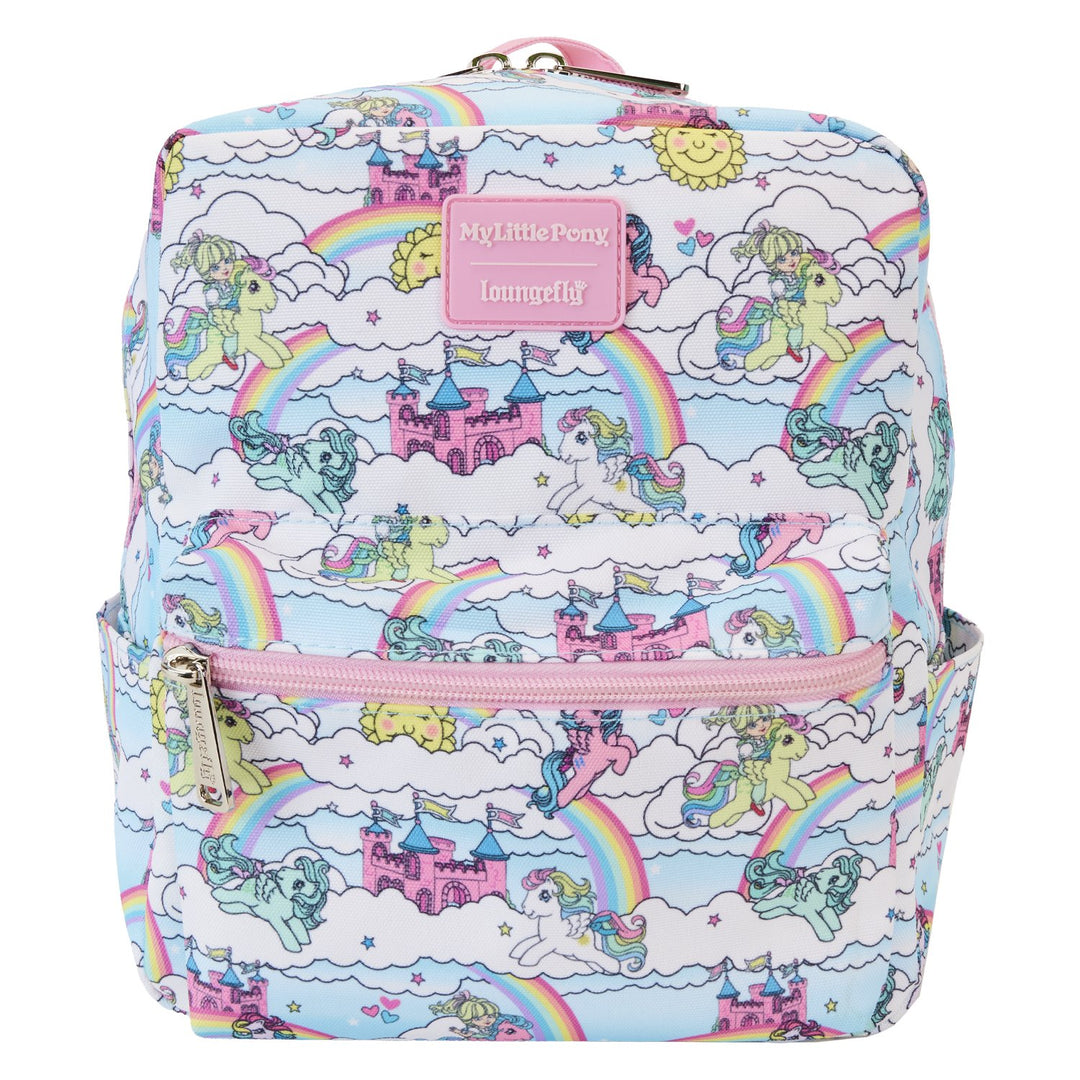 MLPBK0024 - Loungefly Hasbro My Little Pony Sky Scene Allover Print Small Nylon Mini Backpack - Front