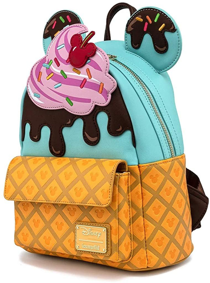 Loungefly Disney Mickey &amp; Minnie Sweets Ice Cream Mini Backpack