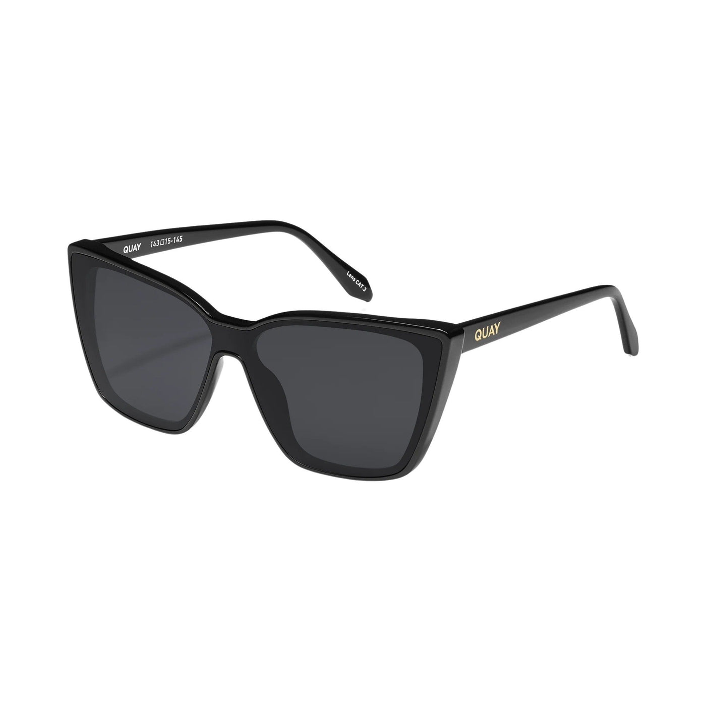 Quay Australia Women's Confidential Cat Eye Square Sunglasses - Full - Black