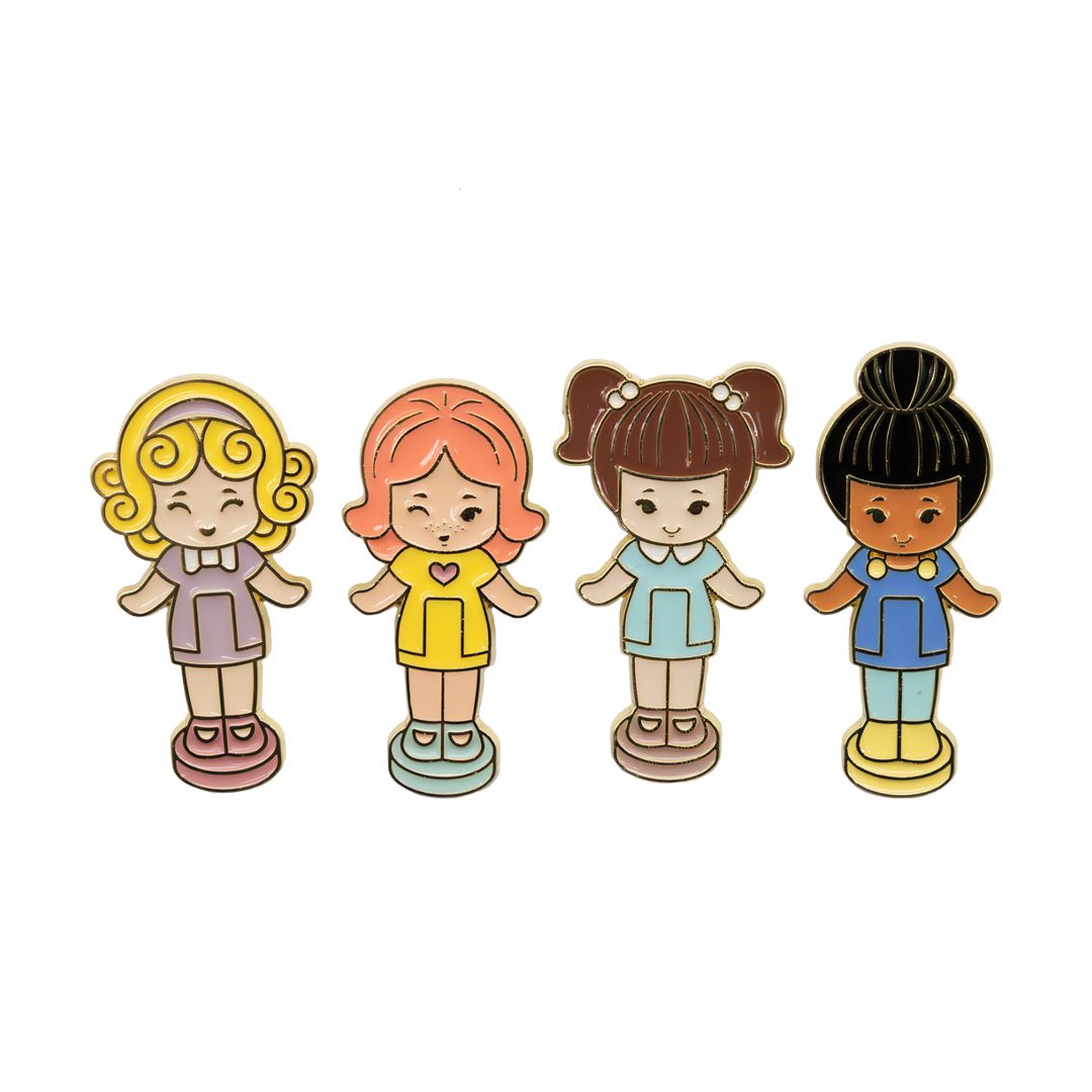 Whatever Makes You Happy Polly Pocket Double Blind Enamel Pin &amp; Mini ITA Bag Charms