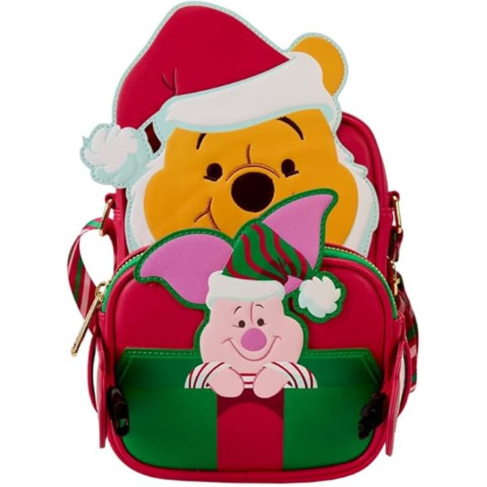 Loungefly Disney Winnie The Pooh Santa Winnie & Piglet Crossbuddies Cosplay Crossbody Bag With Coin Bag