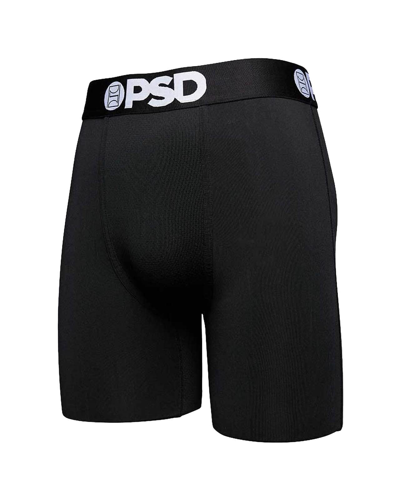 PSD Underwear Men's Solid Black Boxer Briefs 3-Pack - angle