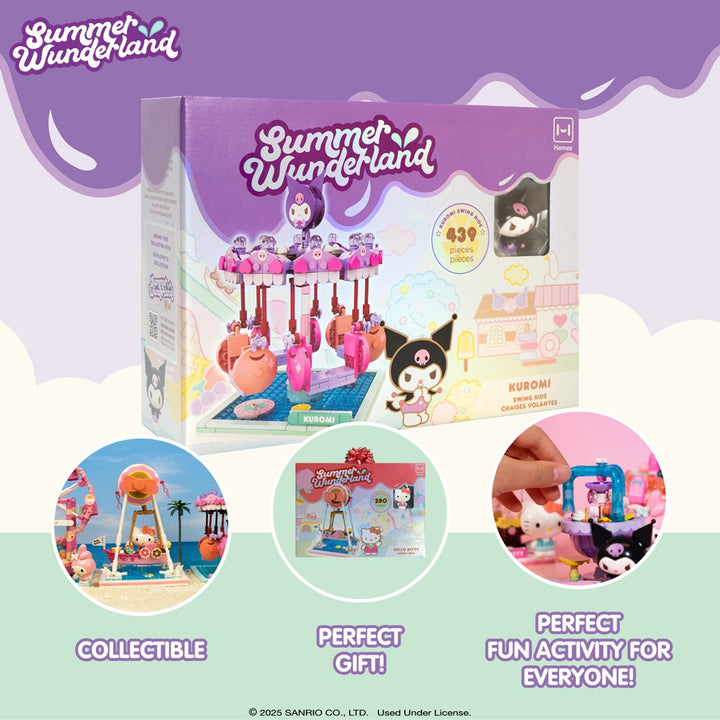 Hamee Sanrio Building Blocks Summer Wunderland - Kuromi Swing Ride