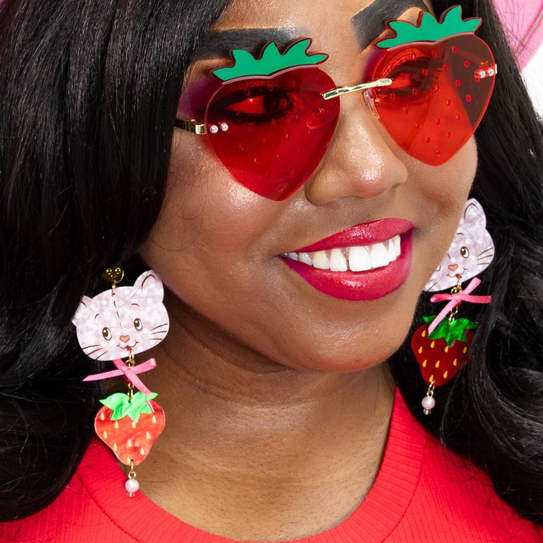 Whatever Makes You Happy Strawberry Shortcake Custard Berry Acrylic Earrings