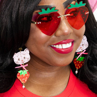 Whatever Makes You Happy Strawberry Shortcake Custard Berry Acrylic Earrings