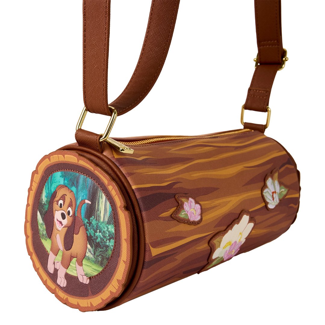 Loungefly Disney The Fox and the Hound Forest Floral Log Figural Crossbody Bag