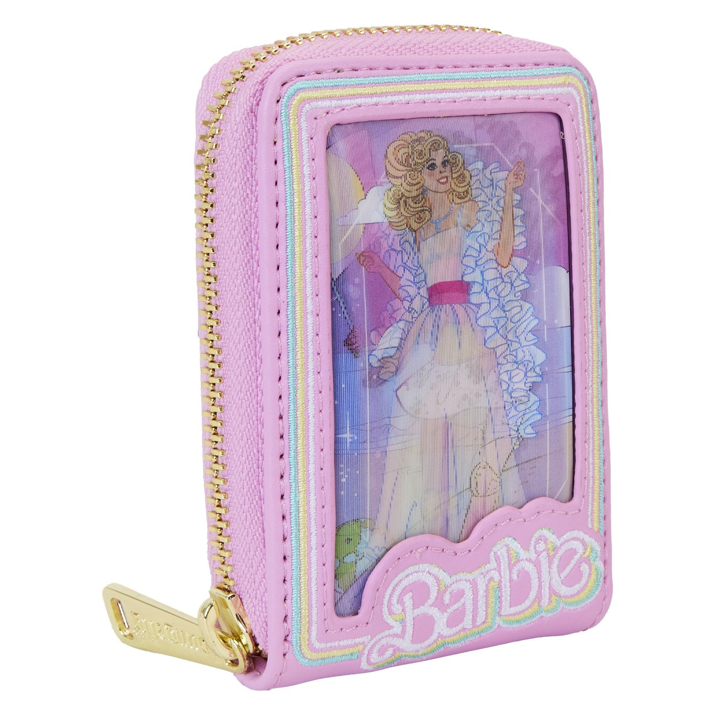 Loungefly Mattel Barbie 65th Anniversary Doll Box Triple Lenticular Zip-Around Wallet - Front 3