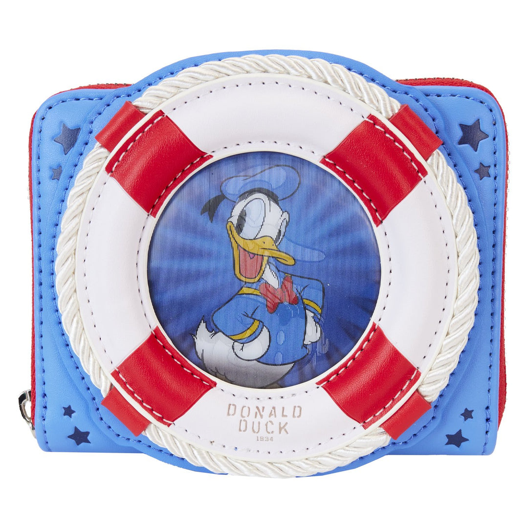 WDWA3063 - Loungefly Disney Donald Duck 90th Anniversary Zip-Around Wallet - Front