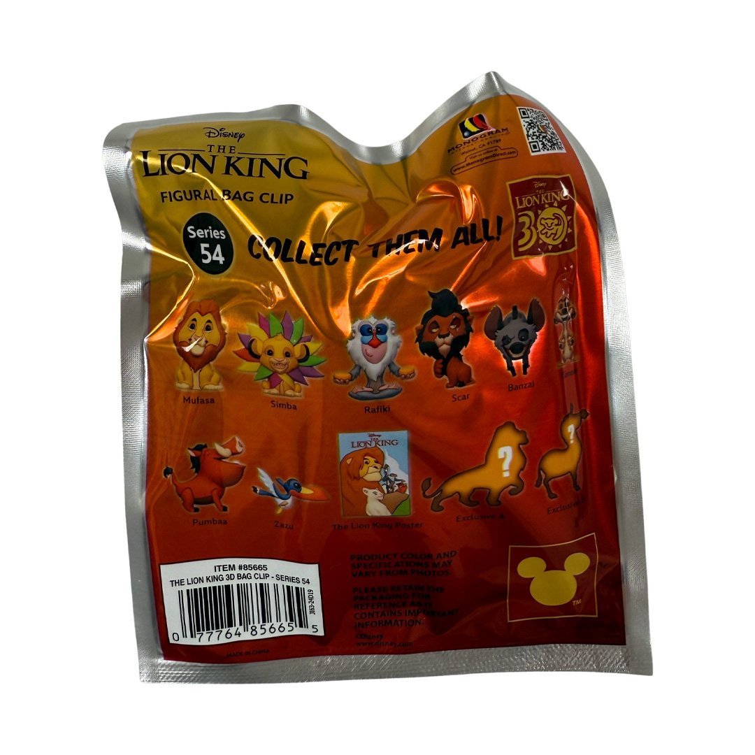 Disney Lion King 30th Anniversary 3D Foam Bag Clip Series 54 Blind Bag