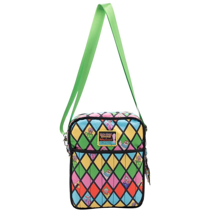 Whatever Makes You Happy Killer Klowns from Outer Space Reversible &amp; Convertible Square Backpack with Fatso Charm