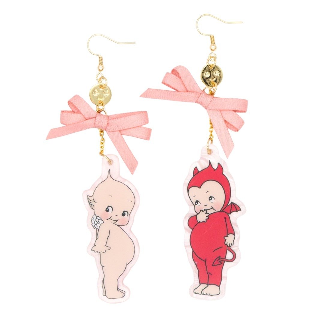 Whatever Makes You Happy Kewpie Angel and Devil Acrylic Earrings