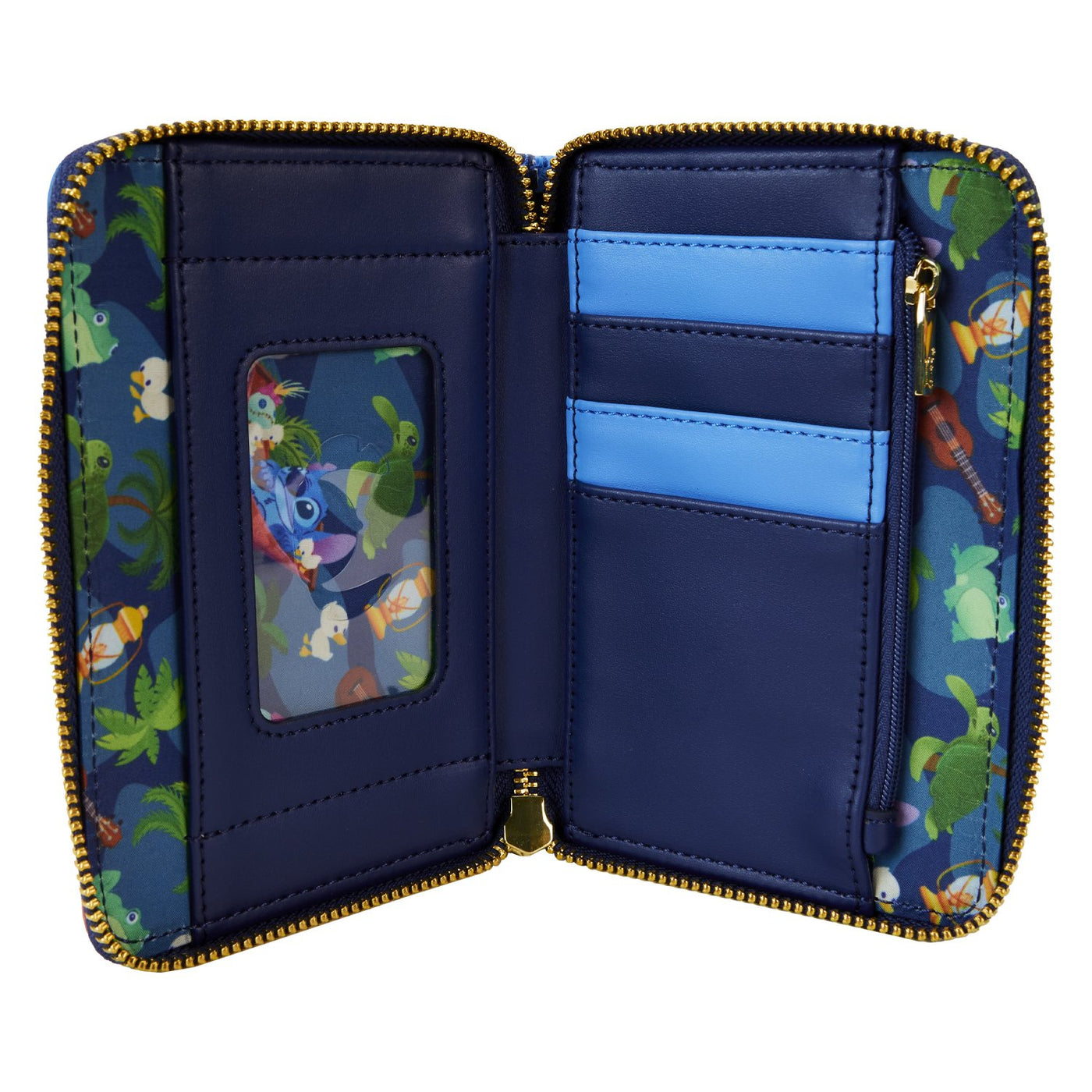 WDWA3065 - Loungefly Disney Lilo & Stitch Camping Cuties Zip-Around Wallet - Interior