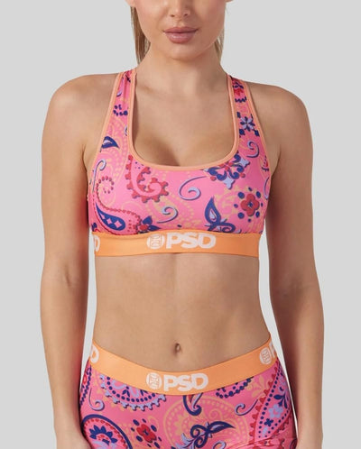 PSD Underwear Women's Moody Pop Sports Bra 3-Pack - Pink Model Front