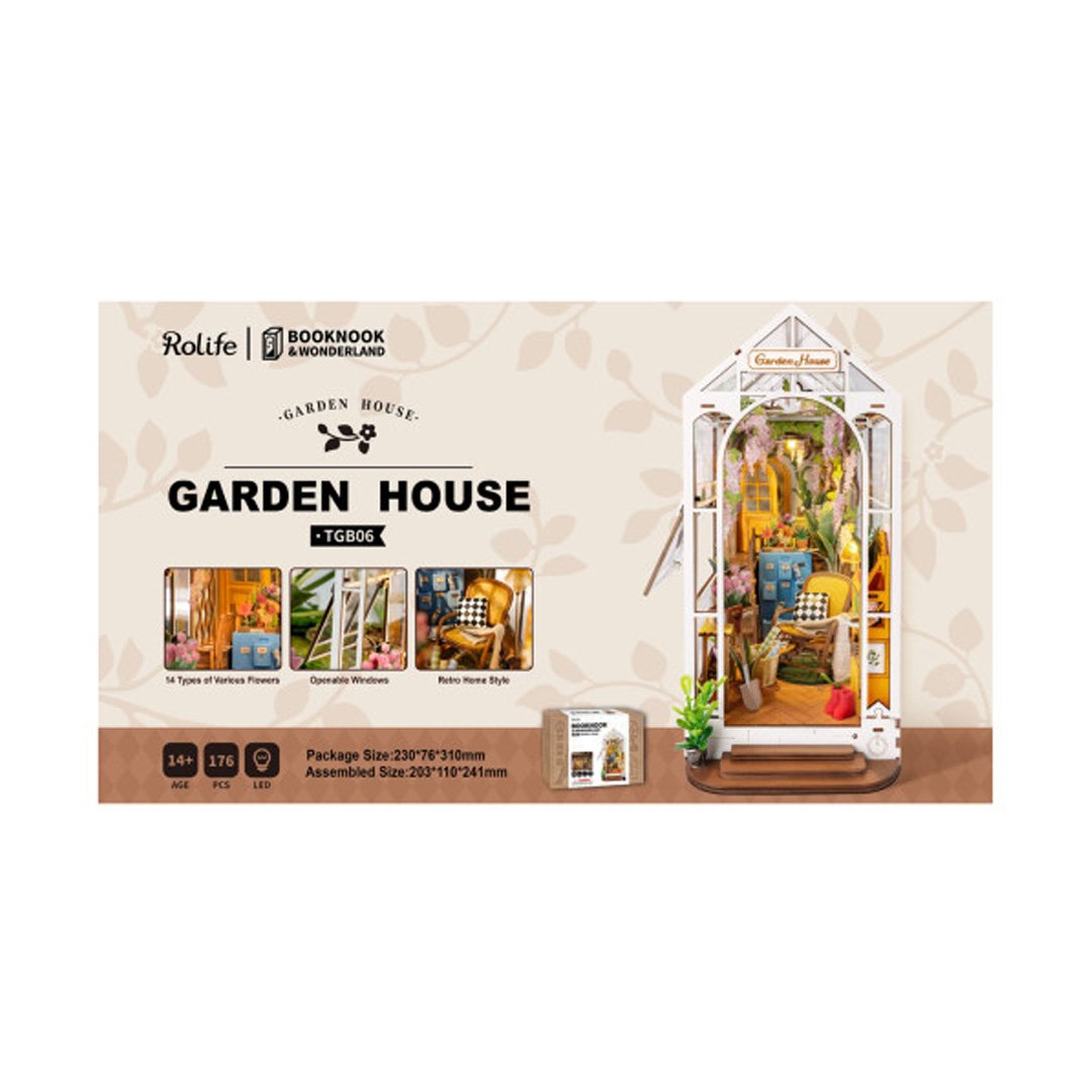 Rolife DIY Book Nook Kit Garden House