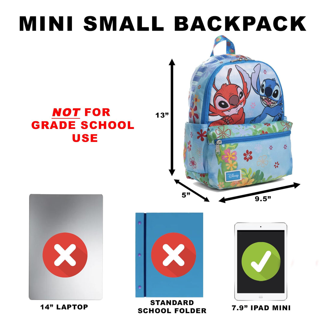 Wondapop Disney Stitch And Leroy 13" Deluxe Nylon Mini Backapck