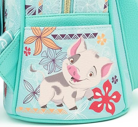 WondaPop Disney Moana's Pua and Hei Hei 11" Vegan Leather Mini Backpack - Side 2