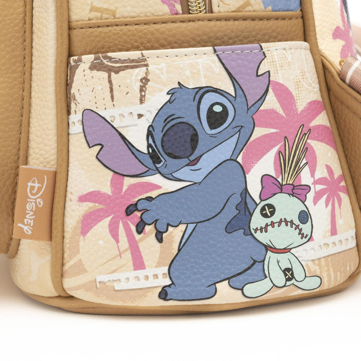 WondaPop Disney Aloha Stitch 11" Vegan Leather Mini Backpack - Side 1