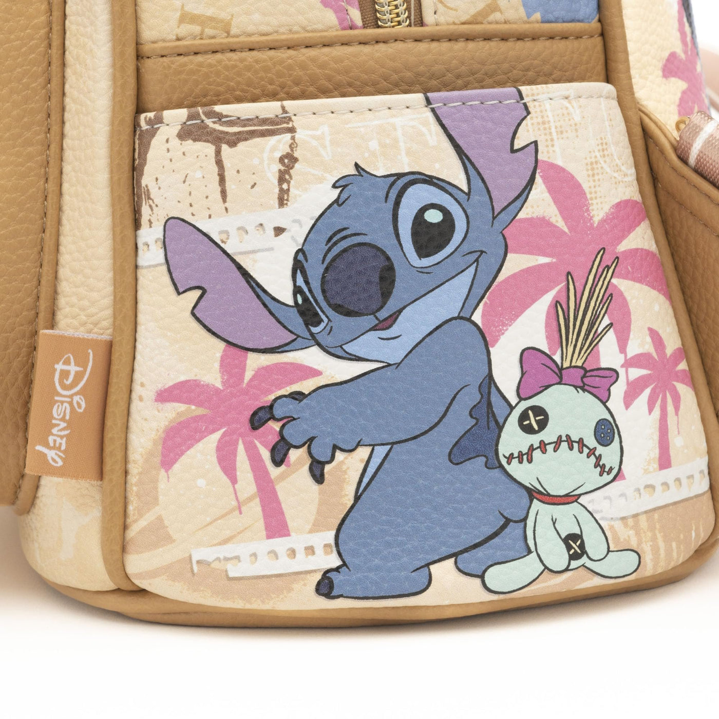 cc for disney faux leather backpack WondaPop Disney Aloha Stitch 11" Vegan Leather Mini Backpack – 707 Street