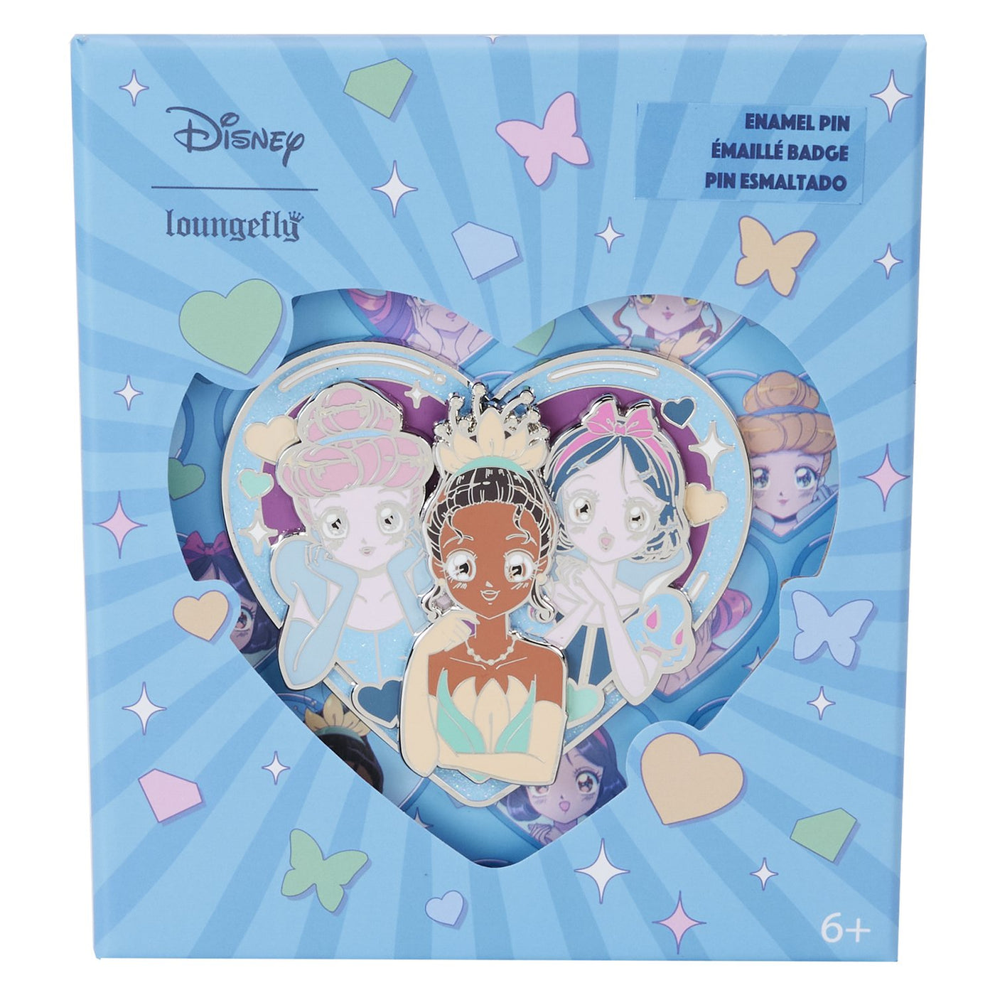 Loungefly Disney Princess Manga Style 3" Collector Box Pin - Front Packaging