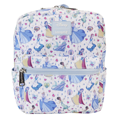 Loungefly Disney Princess Manga Style Allover Print Nylon Mini Backpack - Front