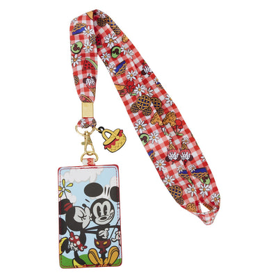 Loungefly Disney Mickey and Friends Picnic Lanyard with Card Holder - Front