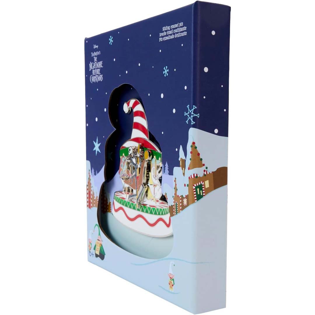 Loungefly Disney The Nightmare Before Christmas Candy Cane Carousel 3" Collector Box Sliding Pin