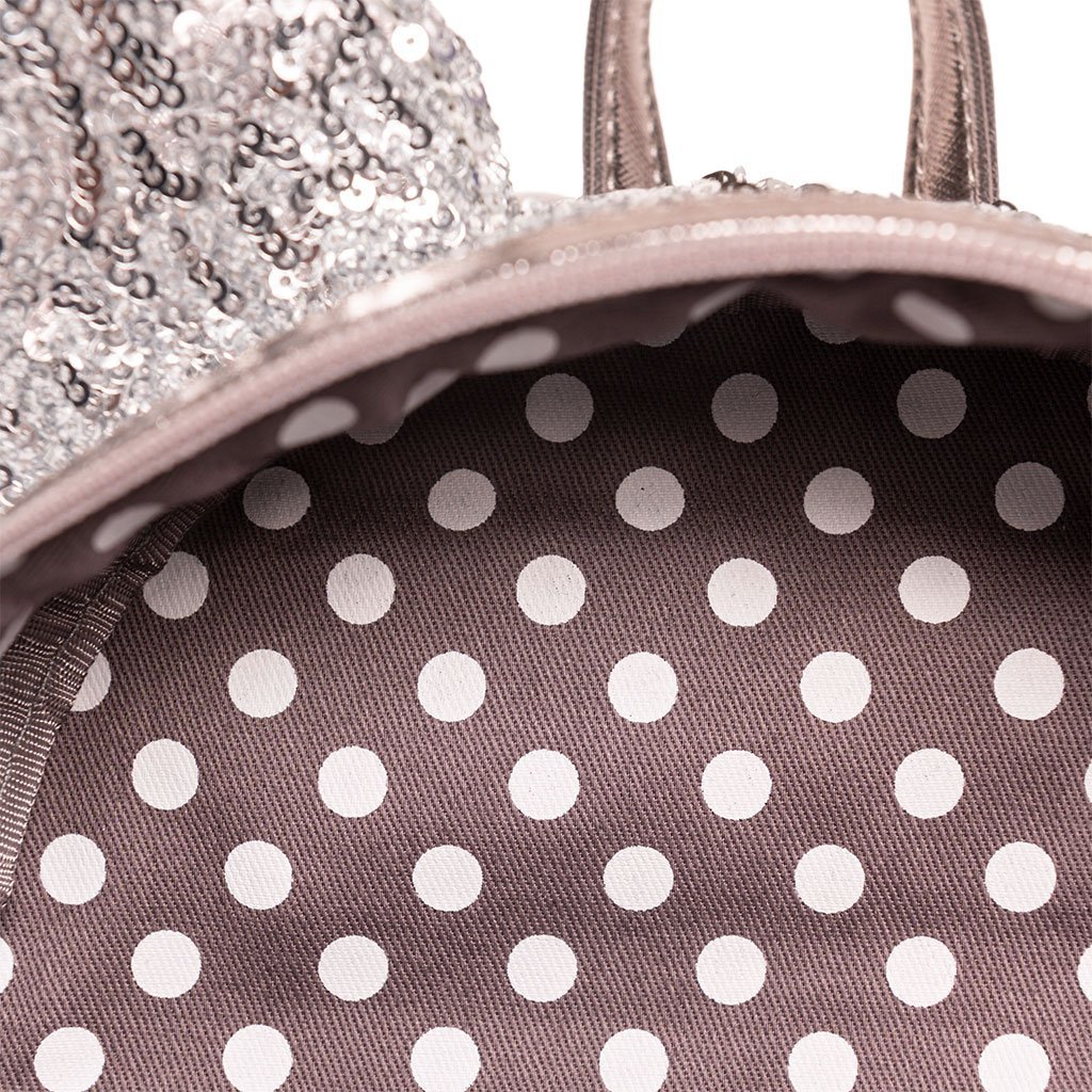 Loungefly Disney Minnie Mouse Silver Sequin Mini Backpack